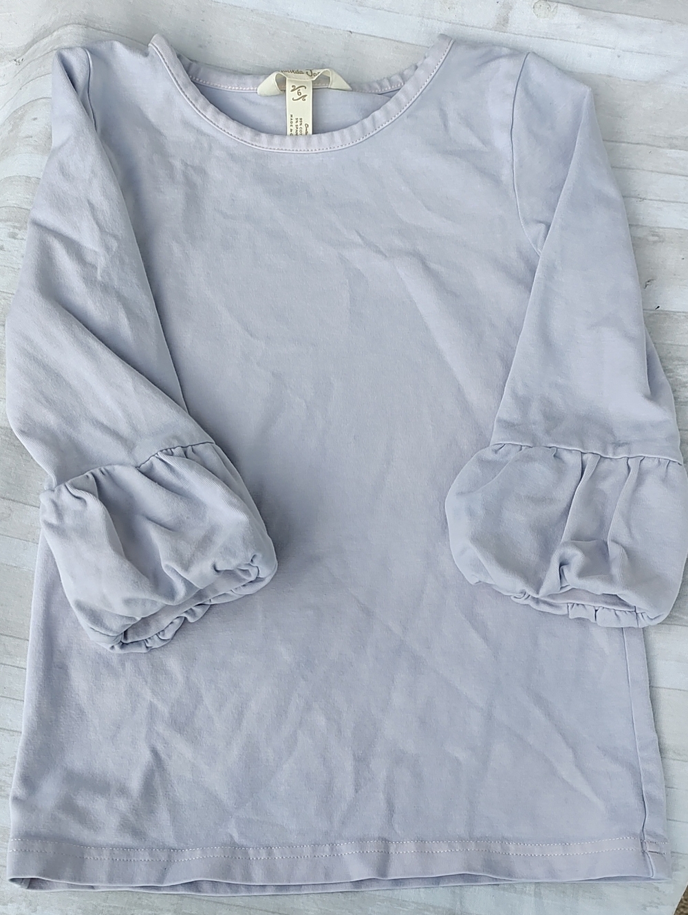 Matilda Jane Light Lavender Gray Puff-Sleeve Cuff Long Sleeve Tee